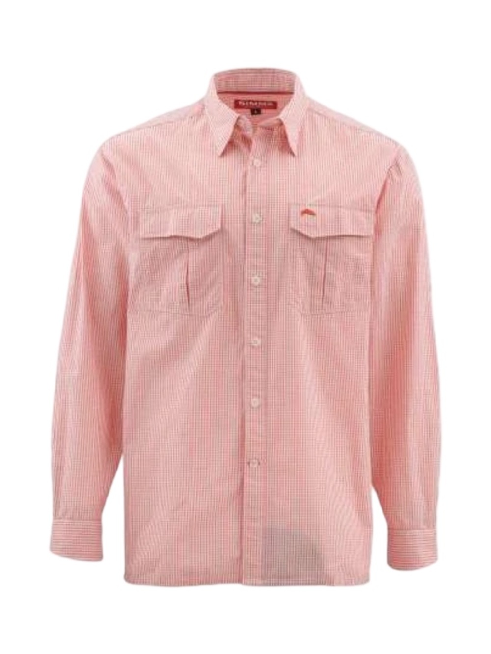 Simms Men’s Transit Long Sleeve Button Down Shirt Dark Coral Plaid Size XXL